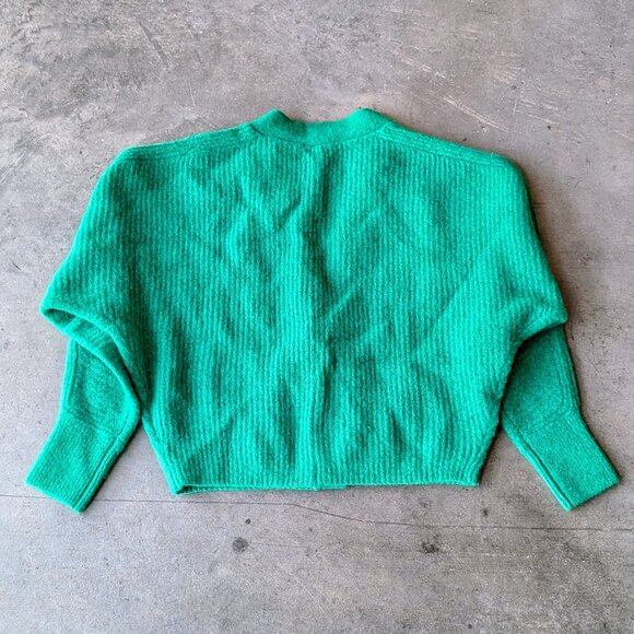 & Other Stories Green Oversized V-Neck Wool Blend Cardigan Sweater size XS NWT - Picture 8 of 8